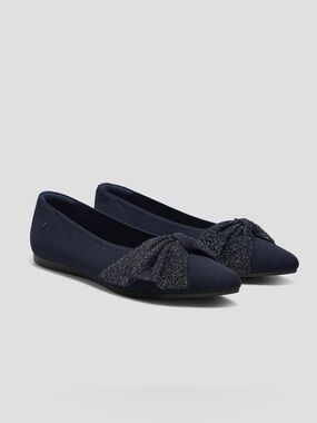 Vivaia Pointed-Toe Bow Flats (Azura) 37